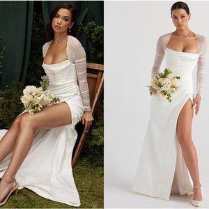 HOUSE OF CB 'Elise' White Satin Bridal Gown NWOT